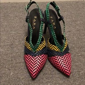 New! Multicolored Zara Slingback Heel